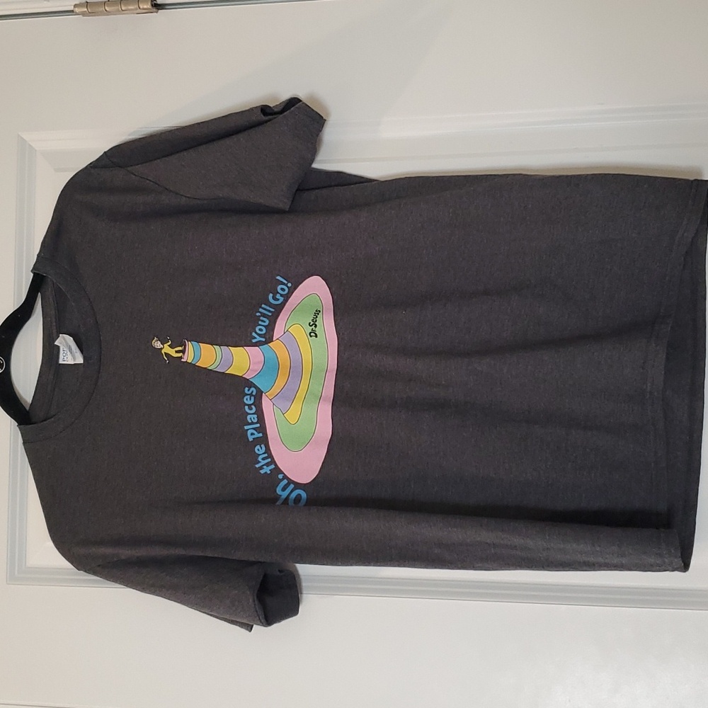 Medium Grey Dr. Seuss Oh the Places You'll Go Tshirt